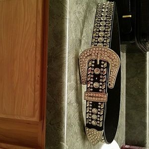 Black rhinestone belt